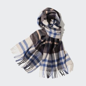 Uniqlo 100% Cashmere Checked Sciarpe Grigie Chiaro | YDLECW872