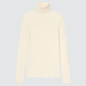 Uniqlo 100% Extra Fine Merino Costine Turtleneck (2021 Season) Maglieria Bianche | CURPSJ517