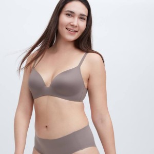 Uniqlo 3d Hold Wireless Reggiseni Marroni | YBAXFI276