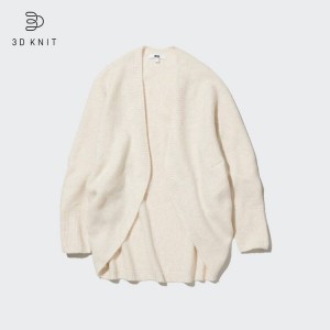 Uniqlo 3d Knit Seamless Soufflé Yarn Cardigan Bianche | YONBIM640