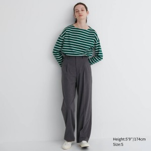 Uniqlo A Pieghe Larghe Pantaloni Grigie | JLYGSX986