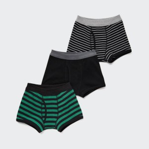 Uniqlo A Strisce Boxer (Three Pairs) Biancheria Intima Ragazza Nere Verdi Grigie | SYFRGL528