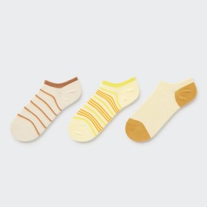 Uniqlo A Strisce Corta (Three Pairs) Calzini Beige | FVRXPE869