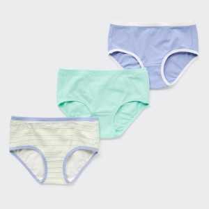 Uniqlo A Strisce Hiphugger (Three Pairs) Biancheria Intima Ragazza Blu Verdi | NSUYPE716