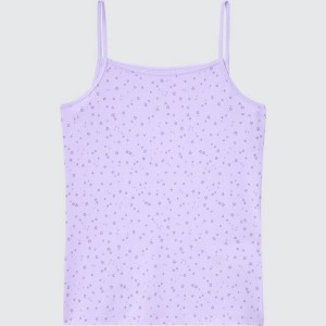 Uniqlo Airism Cotone Blend Printed Camisole Top Ragazza Viola Chiaro | DBVSIG947