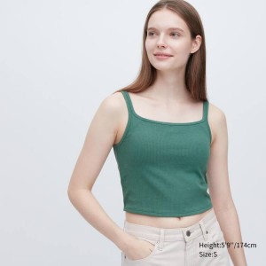 Uniqlo Airism Cotone Cropped Senza Maniche Top Verdi | AFTWML814