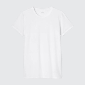 Uniqlo Airism Dry-ex Mesh Crew Neck Corta Sleeved Magliette Bianche | GNWKPH765