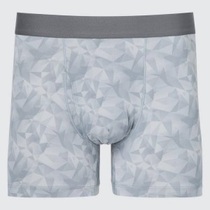 Uniqlo Airism Geometric Boxers Biancheria Intima Grigie | LRGCHI382