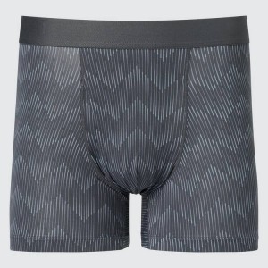 Uniqlo Airism Printed Boxers Biancheria Intima Grigie Scuro | JLVMIQ840