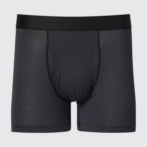 Uniqlo Airism Printed Boxers Biancheria Intima Nere | WIRAQB068