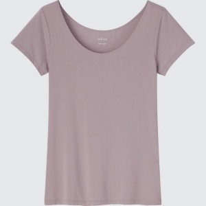 Uniqlo Airism Scoop Neck Magliette Marroni | BXKZOU714