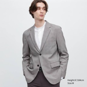 Uniqlo Airsense Ultra Light Glen Checked Giacche Grigie | VLNEYS135