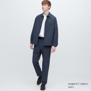 Uniqlo Airsense Ultra Light Seersucker Relaxed Fit Completo Blu | KNHRQA902