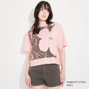 Uniqlo Andy Warhol Flowers Collezioni Ut Grafica Magliette Rosa | CAGHZQ814