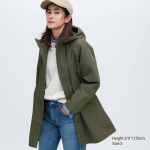 Uniqlo Blocktech Half Cappotti Verde Oliva | JAMXQP291