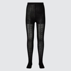 Uniqlo Cable Knit Tights Leggings Ragazza Nere | LSMEAI412