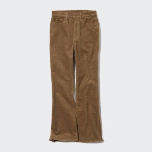 Uniqlo Corduroy Slim Flared Pantaloni Marroni | TEHVWR274