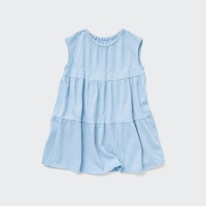 Uniqlo Corta Sleeved Vestito Neonato Blu | HXRQMO609