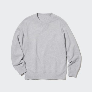 Uniqlo Cotone Crew Neck Felpe Grigie | QWVDRG498