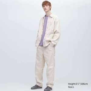 Uniqlo Cotone Linen Blend Lavoro Completo Bianche | DKRJLS971