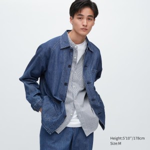 Uniqlo Cotone Linen Blend Utility Giacche Blu | VMGHSF580