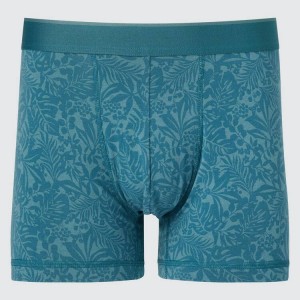 Uniqlo Cotone Low Rise Printed Boxer Biancheria Intima Verdi | EXRTYP735