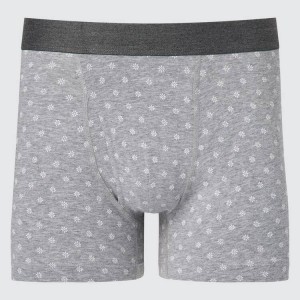 Uniqlo Cotone Printed Boxer Biancheria Intima Grigie | NPZTER501