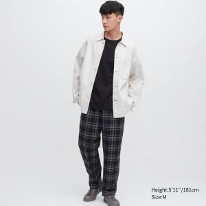 Uniqlo Cotone Printed Relaxed Fit Ankle Length Pantaloni Nere | EXHWTZ821