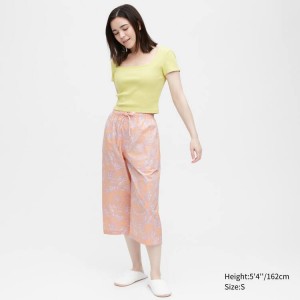 Uniqlo Cotone Relaco 3/4 Loungewear Arancioni Chiaro | YRHGWM387