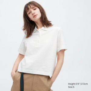 Uniqlo Cropped Relaxed Fit Corta Sleeved Camicie Bianche | ZAPUDX746