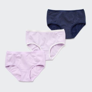 Uniqlo Dotted Hiphugger (Three Pairs) Biancheria Intima Ragazza Rosa Blu Marino | MGIQNR019