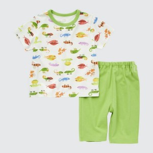 Uniqlo Dry Picturebook Ut Corta Sleeved Loungewear Neonato Verdi | PKBQRS704