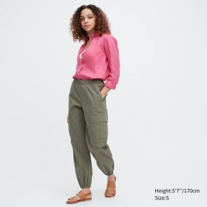 Uniqlo Easy Larghe Fit Cargo Pantaloni Verde Oliva | PUFBRN396