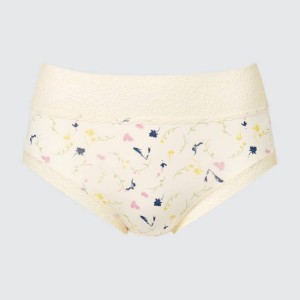 Uniqlo High Rise Flower Print Biancheria Intima Beige | ZJSPUT390