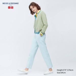 Uniqlo Ines De La Fressange Cotone Chino Pantaloni Blu | GYKFTA758