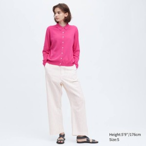 Uniqlo Ines De La Fressange Lavorato A Maglia Polo Cardigan Rosa | NKUOGD197