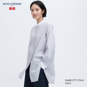 Uniqlo Ines De La Fressange Tunic Camicie Blu | FAXNKR126