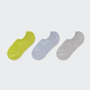 Uniqlo Invisible No-show Sports (Three Pairs) Calzini Verdi Grigie | XPQLTM930