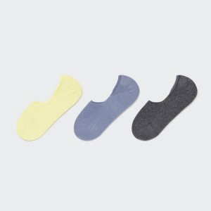 Uniqlo Invisible No-show (Three Pairs) Calzini Gialle Blu Grigie | VICFKY495