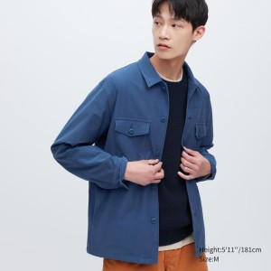 Uniqlo Jersey Overshirt Sovracamicia Blu | HIPXTD540