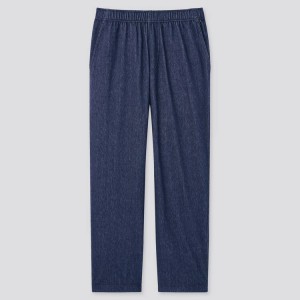 Uniqlo Jersey Relaxed Fit Ankle Length (2021 Season) Pantaloni Blu | TEFQUK945