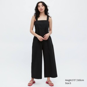 Uniqlo Linen Blend Jumpsuit Nere | NMJYZV289