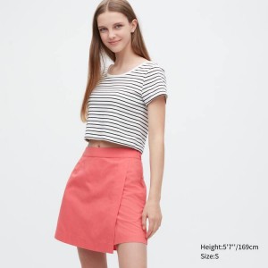 Uniqlo Linen Blend Skort Gonne Rosa | AKBTYI819