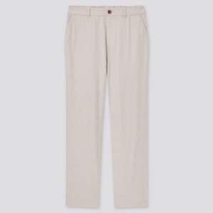 Uniqlo Linen Cotone Blend Tapered (2021 Season) Pantaloni Beige | SMDGTZ269