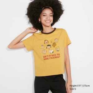 Uniqlo Love Sunshine & Peanuts Ut Grafica Magliette Gialle | UZJDWA983