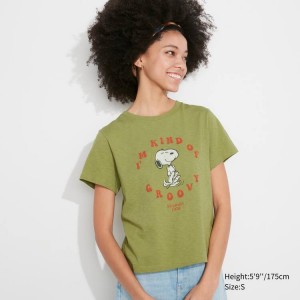 Uniqlo Love Sunshine & Peanuts Ut Grafica Magliette Verdi | VHEUTA304