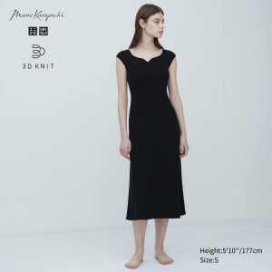 Uniqlo Mame Kurogouchi 3d Knit Seamless Vestito Nere | OFNRDW920