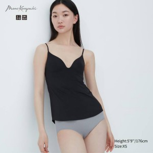 Uniqlo Mame Kurogouchi Airism Plunge Camisole Gilet Nere | YARLIZ410