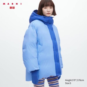 Uniqlo Marni Down Oversized Cappotti Blu | AZPQRG253