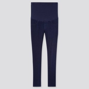 Uniqlo Maternity Long Denim (2020 Season) Leggings Blu Marino | MSZBYK670